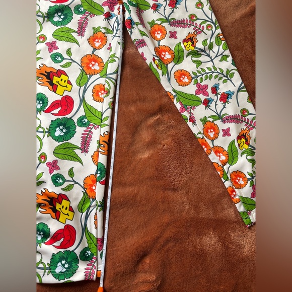 Pink Dolphin Floral Flame Graphic Sweatpants Joggers Streetwear - Picture 4 of 7